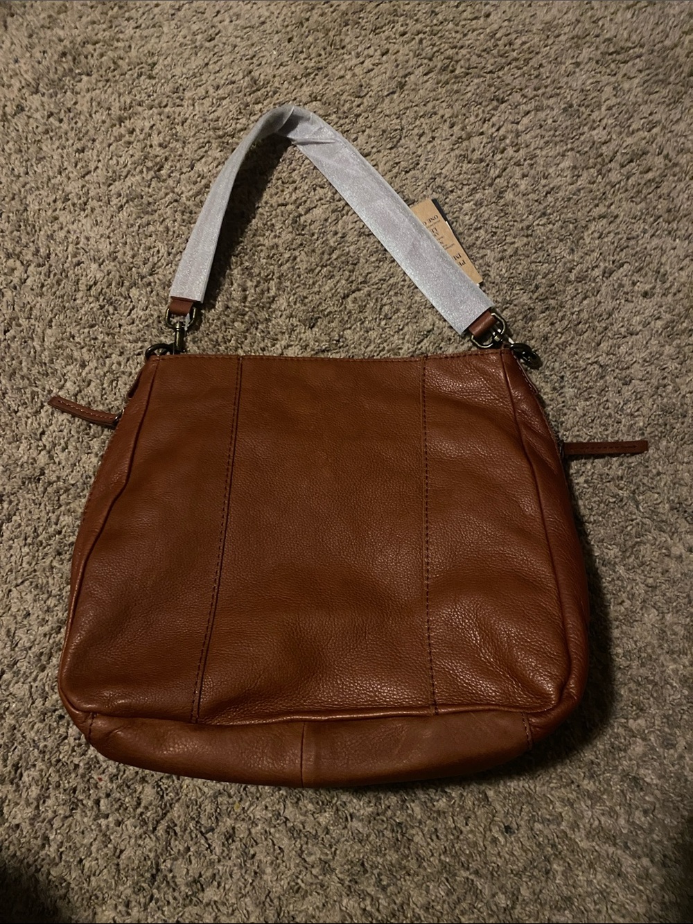 AMERICAN Leather Shoulder Bag in Cognac Brown - Picture 2 of 8